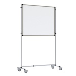 Fahrbare Klassenraumtafel, Stahlemaille weiß, 100x120 cm HxB 